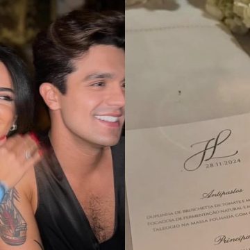 Casamento de Luan Santana e Jade Magalhães teve jantar sofisticado; veja o cardápio