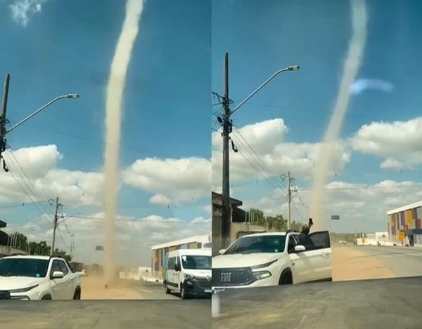 Redemoinho de poeira assusta moradores de Capim Grosso, no norte da Bahia; veja vídeo