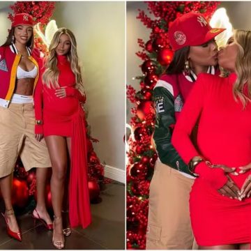 Grávida, Brunna Gonçalves ganha carinho de Ludmilla na barriga em noite de Natal