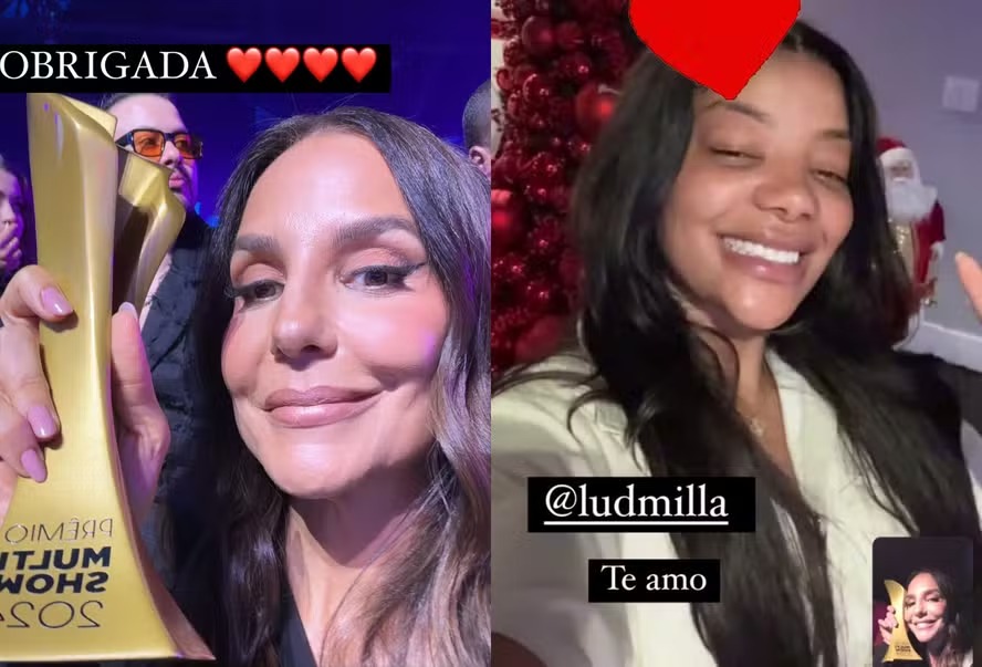 Ivete Sangalo liga para Ludmilla após ‘esquecê-la’ em discurso no Prêmio Multishow