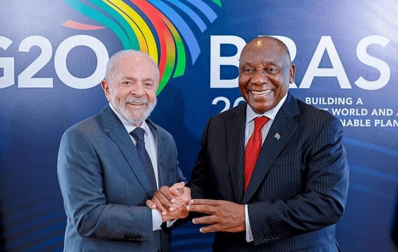 África do Sul assume liderança do G20 e presidente elogia legado do Brasil