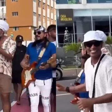 Arrastão improvisado na Barra diverte com sósias de ícones do Carnaval; assista