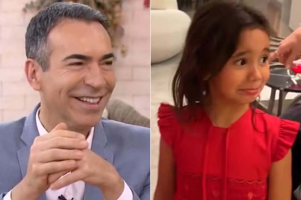 César Tralli explica reação da filha, Manuella, ao ganhar o presente ‘errado’ do Papai Noel: ‘Ficou muito decepcionada’