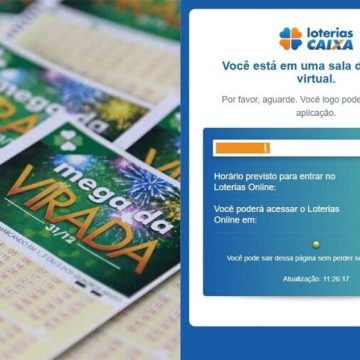 Mega da Virada: Site das Loterias Caixa registra intensa fila de espera nesta segunda-feira (30)