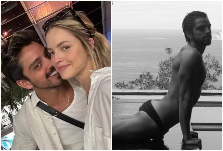 Agatha Moreira se derrete ao ver Rodrigo Simas com micro sunga: ‘Um gostoso’