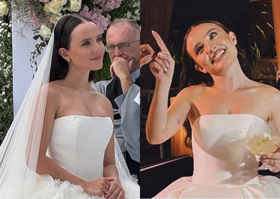 Larissa Manoela usa dois vestidos em casamento com André Luiz Frambach; veja fotos