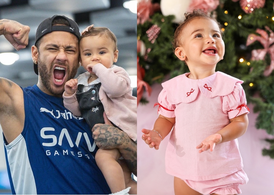 Filha de Neymar ganha ensaio temático de Natal e mamãe se derrete: ‘Maviezinha’