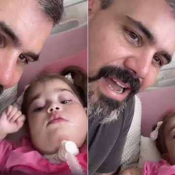 Filha de Juliano Cazarré tem alta após 2 semanas de internação na UTI