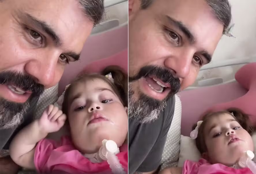 Filha de Juliano Cazarré tem alta após 2 semanas de internação na UTI