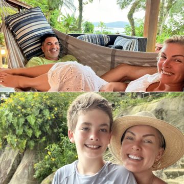 Ana Hickmann compartilha registros de férias ao lado do filho e do noivo, Edu Guedes: “Felicidade”