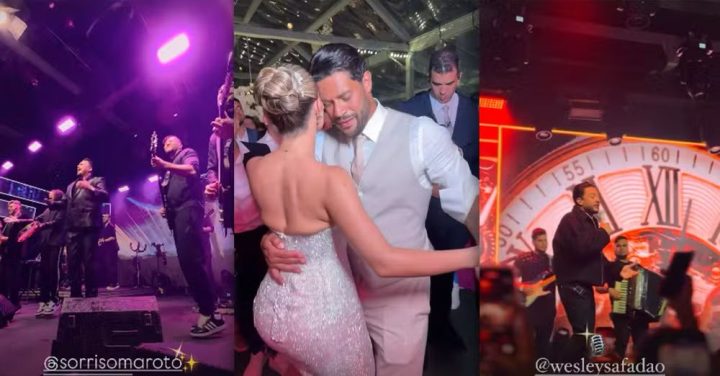 Segunda festa de casamento de Hulk e Camila Ângelo teve show de Sorriso Maroto, Wesley Safadão, Xanddy e mais