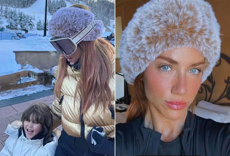 Giovanna Ewbank esquia com os filhos e Bruno Gagliasso em Aspen, nos EUA