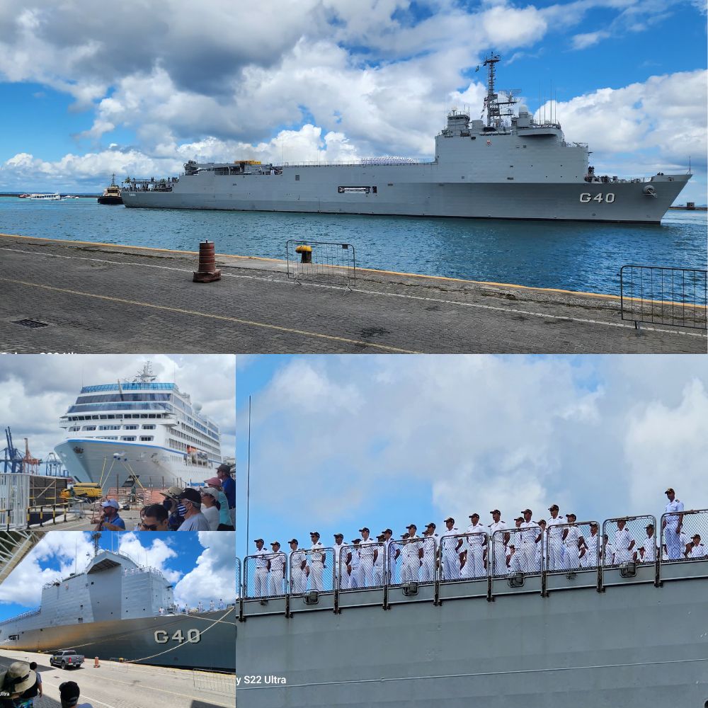 Gigantes! Navios da Marinha atracam no porto de Salvador; visitação gratuita neste domingo (16)