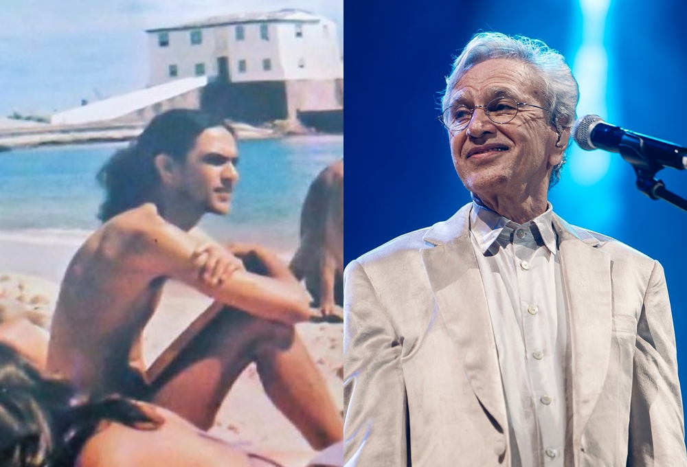 Fãs resgatam foto antiga de Caetano Veloso após visita ao Porto da Barra