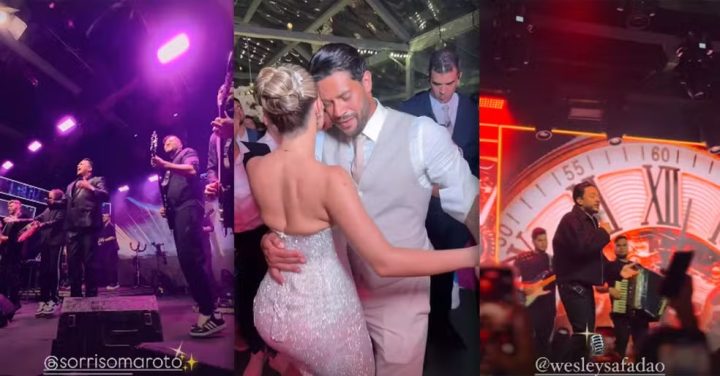 Segunda festa de casamento de Hulk e Camila Ângelo teve show de Sorriso Maroto, Wesley Safadão, Xanddy Harmonia e mais