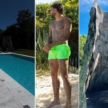 Gabigol se hospeda com Rafaella, irmã de Neymar, em casa de frente para o mar em praia na Bahia