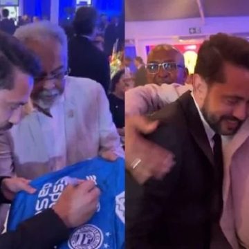 Everton Ribeiro autografa camisa do Bahia para Gilberto Gil: “Que honra”