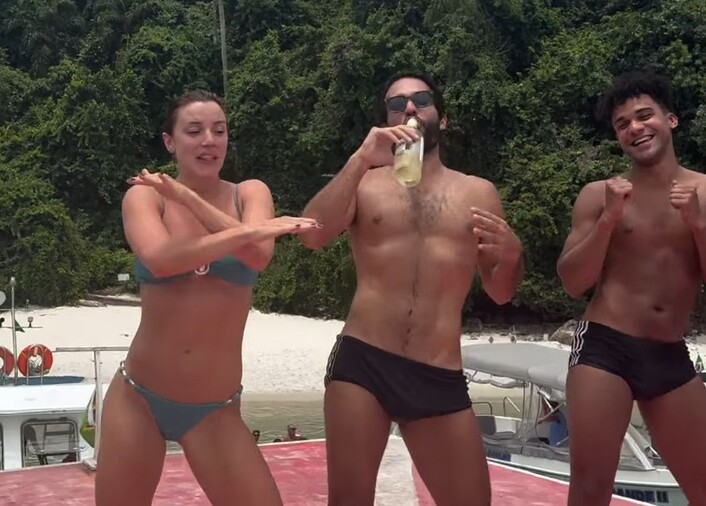 Alice Wegmann, Humberto Carrão e Lucas Leto curtem dia de folga com muita dança e gingado; veja vídeo