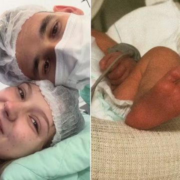 Isabel Veloso comemora duas semanas de vida do filho, internado na UTI