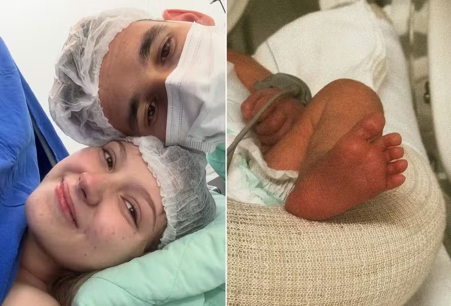 Isabel Veloso comemora duas semanas de vida do filho, internado na UTI