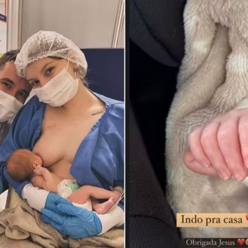 Filho de Isabel Veloso e Lucas Borbas tem alta depois de 27 dias de internação: ‘Chorei muito’