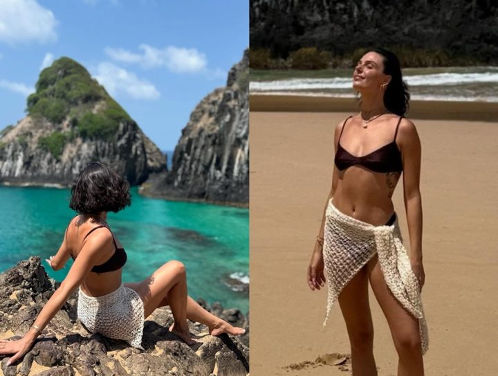 Em lua de mel, Isis Valverde ostenta corpão em Fernando de Noronha; veja fotos