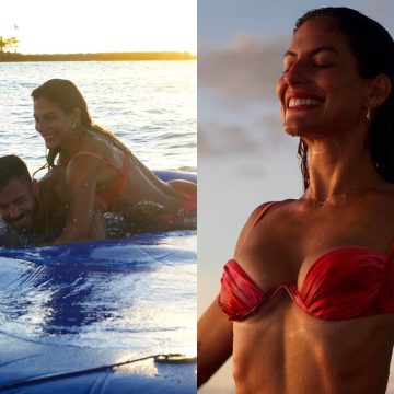 Mari Gonzalez curte o domingo na Baía de Todos os Santos ao lado de Pipo Marques; veja fotos