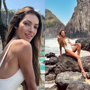 Patrícia Poeta esbanja beleza em ensaio de férias em Noronha; veja fotos