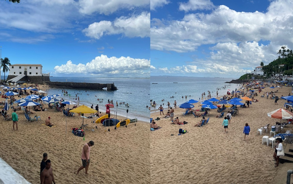 Após acordo com a Semop, barraqueiros diminuem ocupação na praia do Porto da Barra