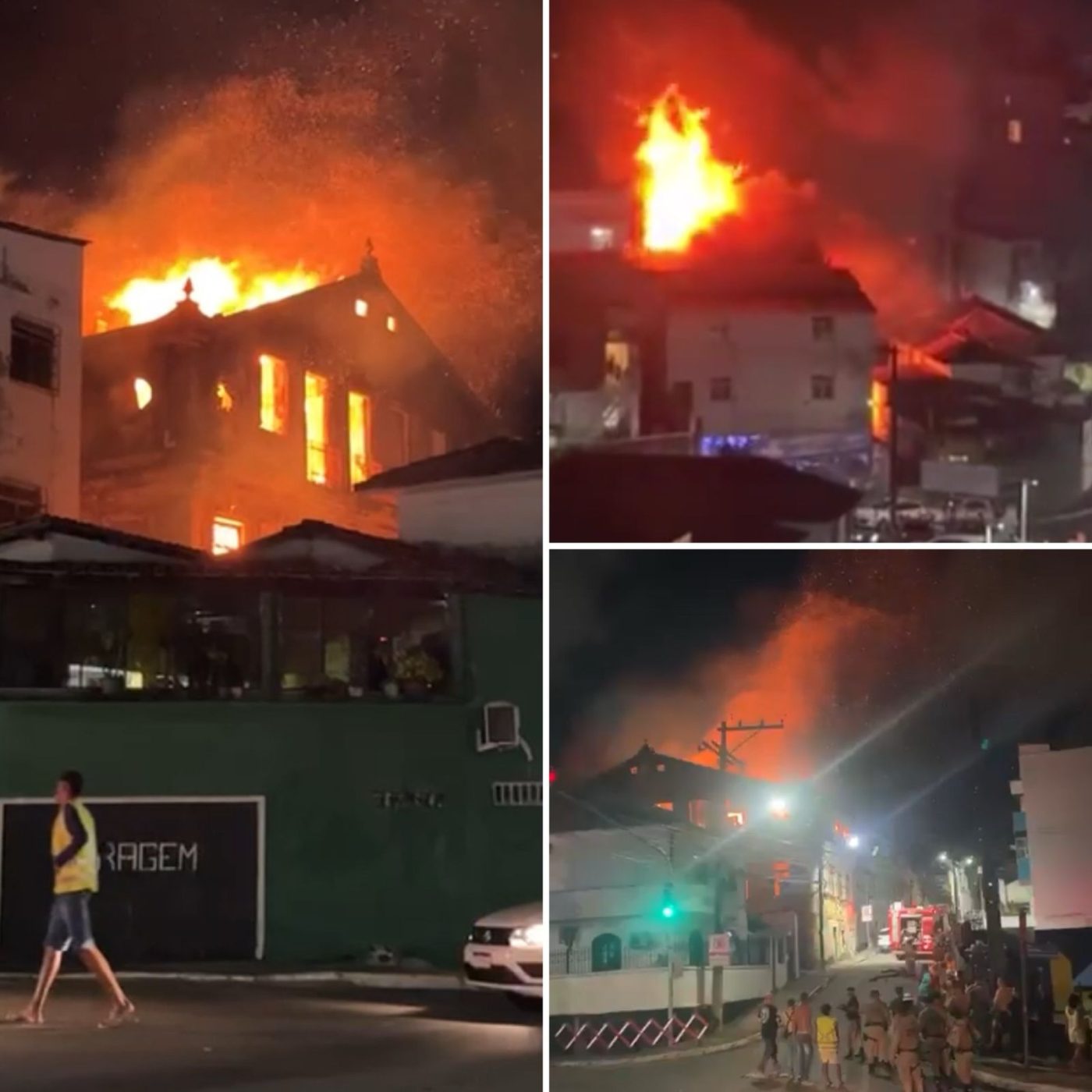 Incêndio atinge casarão no Santo Antônio Além do Carmo; veja vídeo