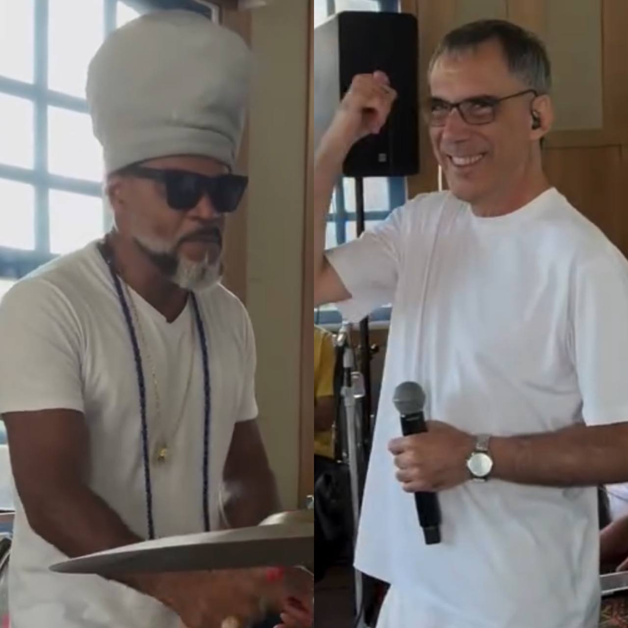 Carlinhos Brown ensaia com Arnaldo Antunes para show especial em Salvador neste final de semana