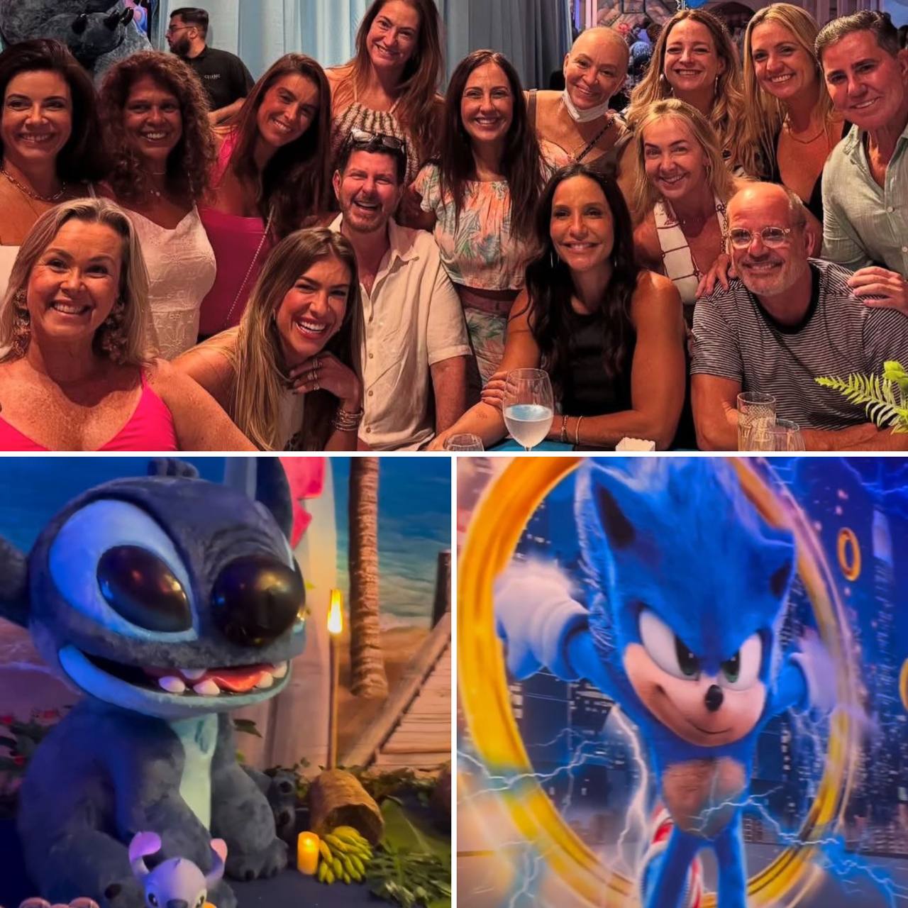 Filhas de Ivete Sangalo comemoram aniversário com mega festa inspirada em Stitch e Sonic; veja vídeos