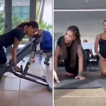 Grávida, Brunna Gonçalves treina ao lado de Ludmilla em Miami: ‘Sentindo a bunda dura’