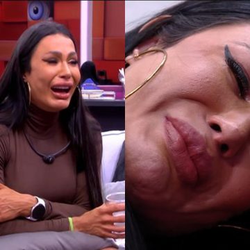 Gracyanne tem crise de choro no BBB 25 após irmã ser eliminada: ‘Desculpa’