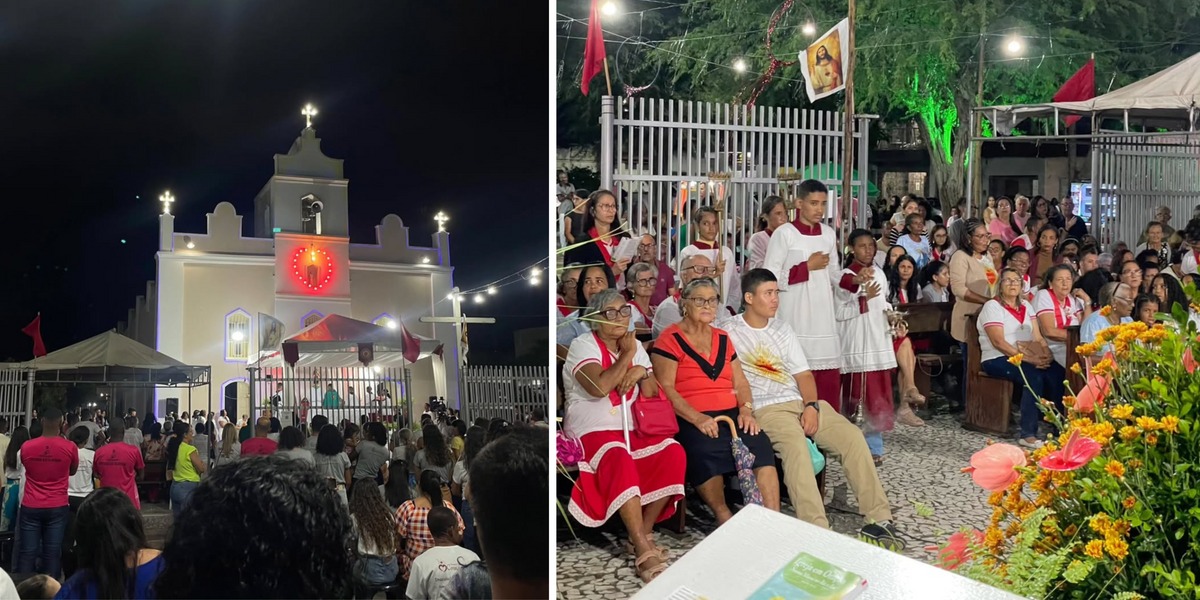 Igreja na Bahia celebra missas na parte externa após identificar risco de desabamento do teto