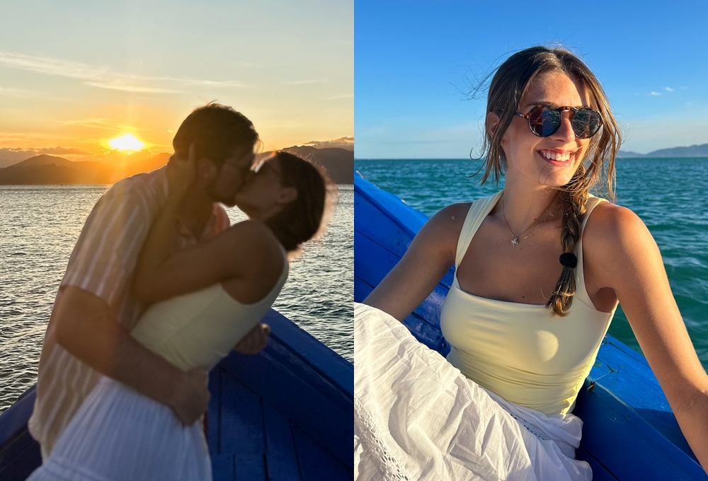 Filha de Cesar Filho abre álbum de fotos de lua de mel com marido inglês; veja