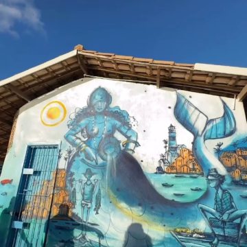 Depois de nova imagem, Casa de Iemanjá ganha mural artístico; veja como ficou