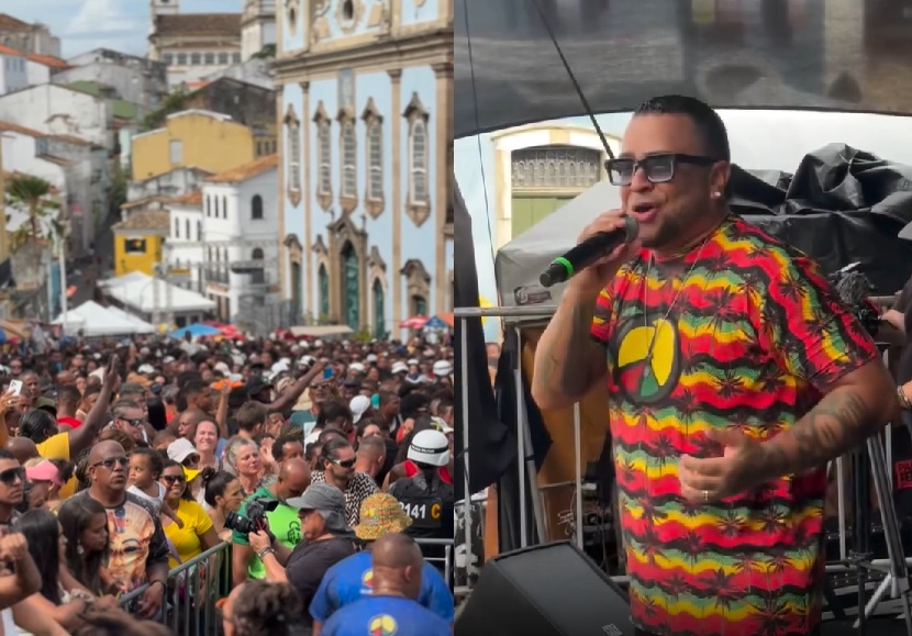 Largo do Pelourinho fica lotado em último ensaio de pré-Carnaval do Olodum