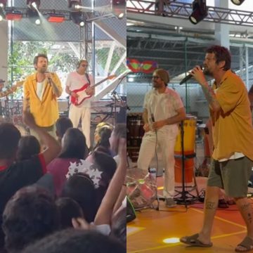 Saulo surpreende e anima volta às aulas com show exclusivo em colégio de Salvador