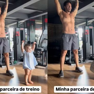 Eliezer treina ao lado da filha Lua e declara: “Minha parceira”