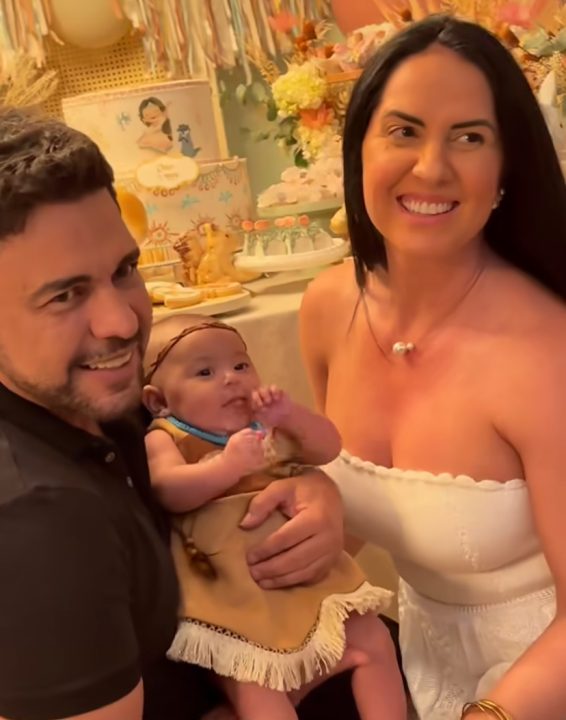 Graciele Lacerda e Zezé di Camargo celebram três meses da filha Clara com festinha temática