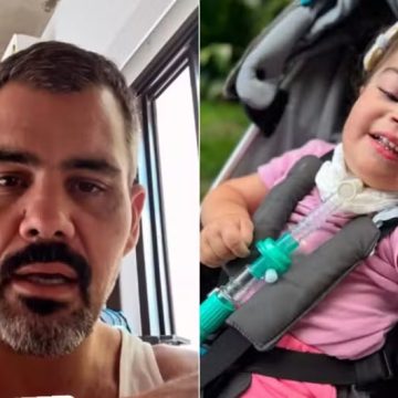 Juliano Cazarré pede orações para a filha, Maria Guilhermina, internada com doença rara