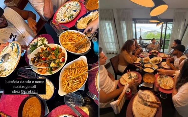 Estrogonofe e batata frita: Preta Gil curte almoço especial com familiares e amigos no Rio