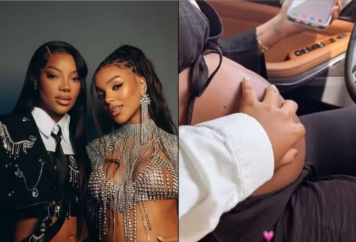 Ludmilla acaricia barriga de gravidez de Brunna Gonçalves em passeio de carro nos EUA