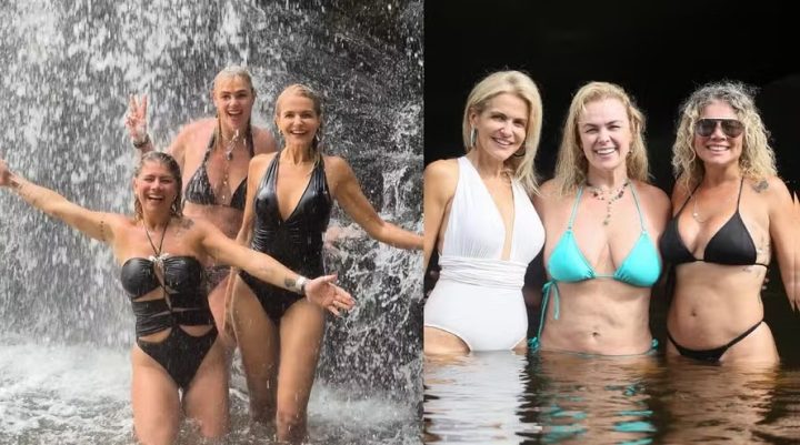 Ex-paquitas viajam juntas para cachoeira: ‘Na maturidade e sem maturidade alguma’