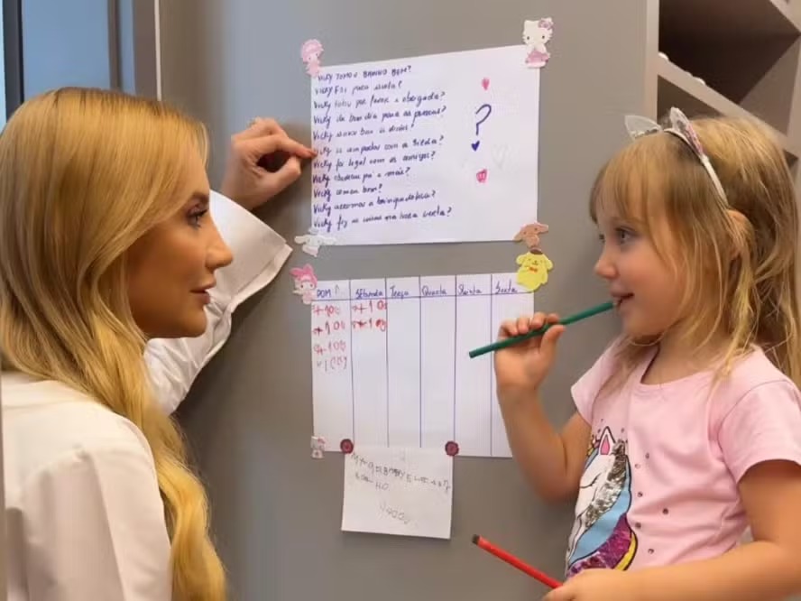 Ana Paula Siebert usa ‘tabela de pontuação’ para avaliar comportamento da filha Vicky