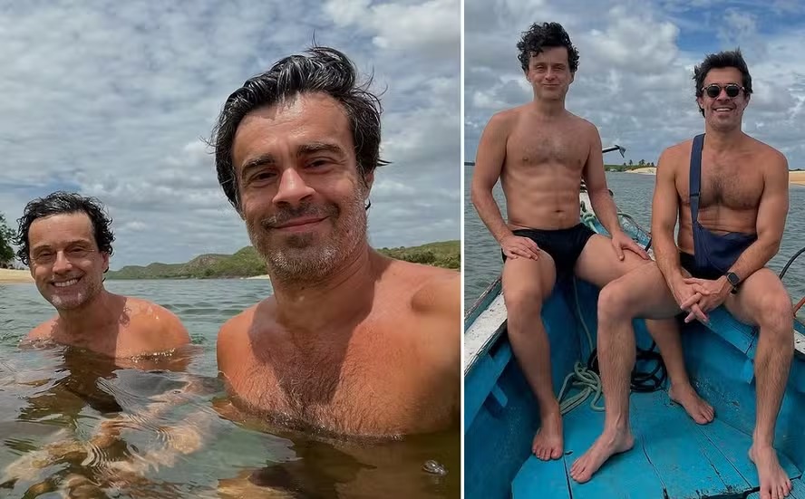 Ator da novela ‘Pantanal’ se declara no aniversário do marido: ‘Sorte minha’