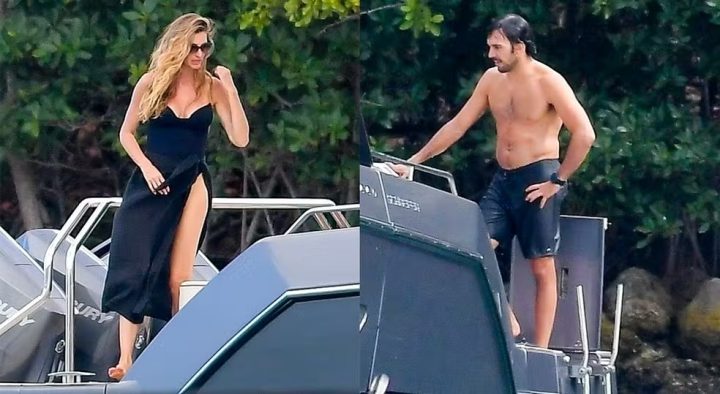 Gisele Bündchen é flagrada em passeio de lancha com Joaquim Valente dois meses após dar à luz