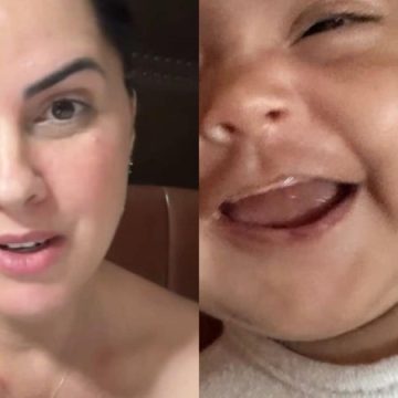 Graciele Lacerda encanta seguidores ao mostrar sorriso da filha