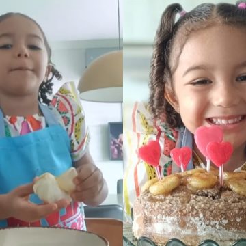 Filha de Leo Santana e Lore Improta faz bolo de aniversário e encanta com resultado: ‘Gostaram?’